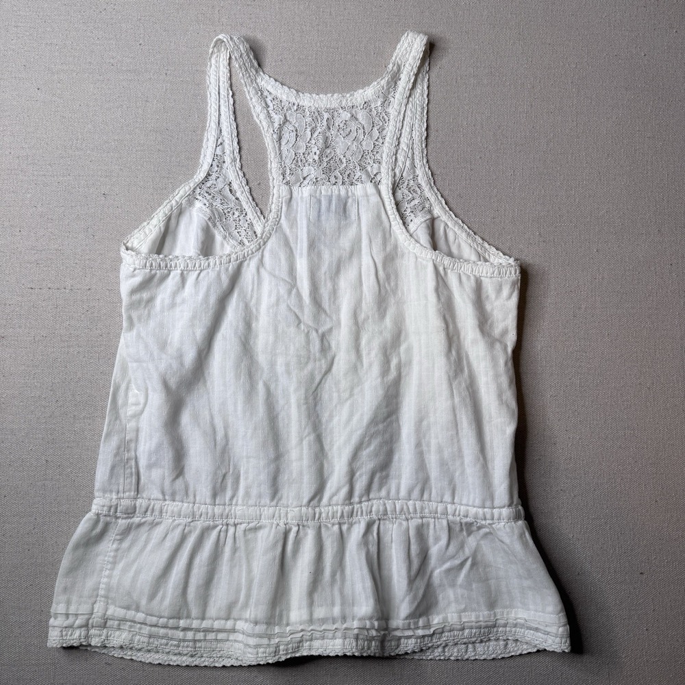 Gilly Hicks Peplum Top Medium Fairy Boho Cottage Lace Sleeveless 100% Cotton - Picture 3 of 8
